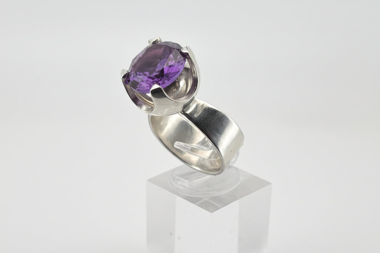 Grote Steen Ring Sterling Silver