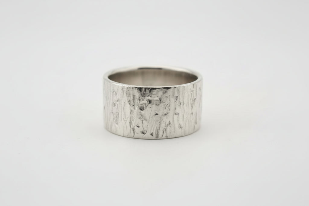 Handmade Argentium silver planished ring Perth Fremantle Artisan