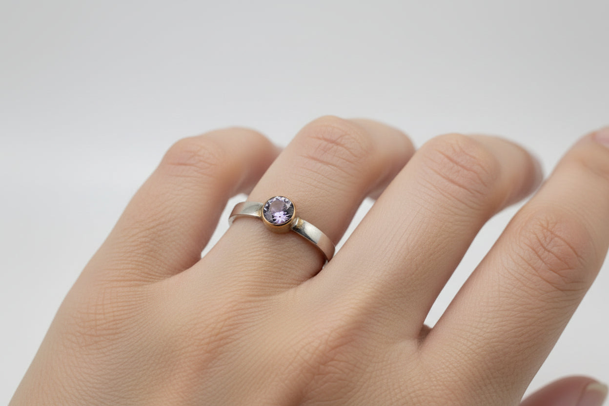 Handmade Argentium Silver (hypo-allergenic properties) and Lab Grown White Sapphire Perth Fremantle Artisan