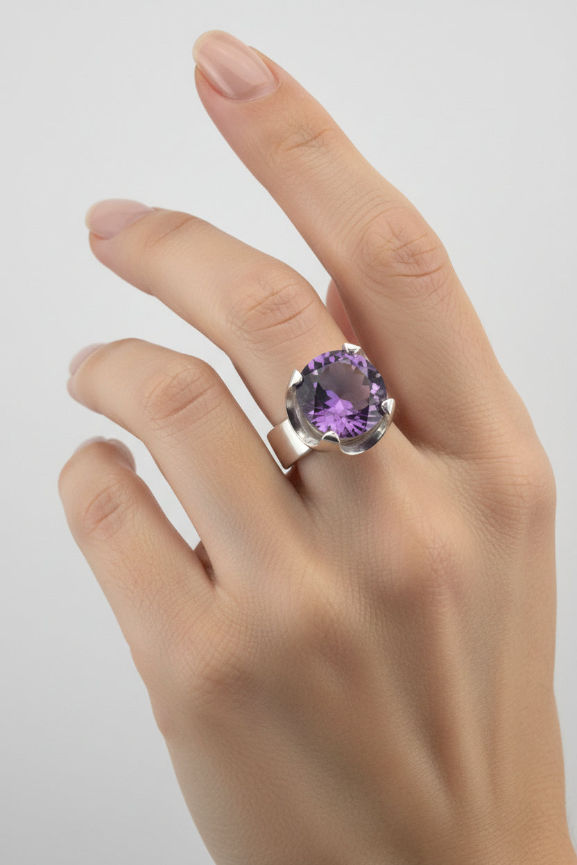 Sterling Silver Ring with Gemstone handmade Australian made