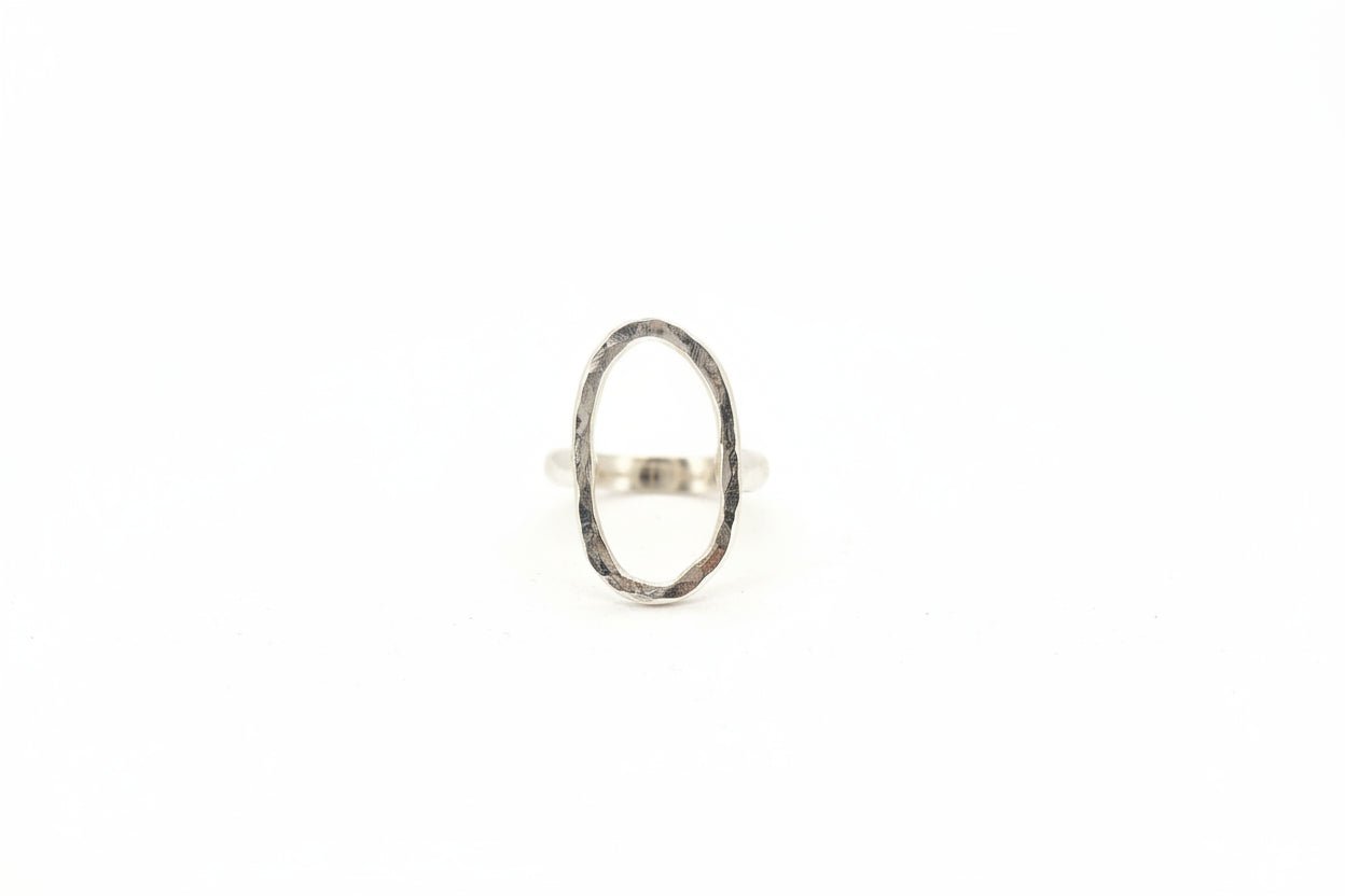 Handmade unique Oval design sterling silver ring Australian made