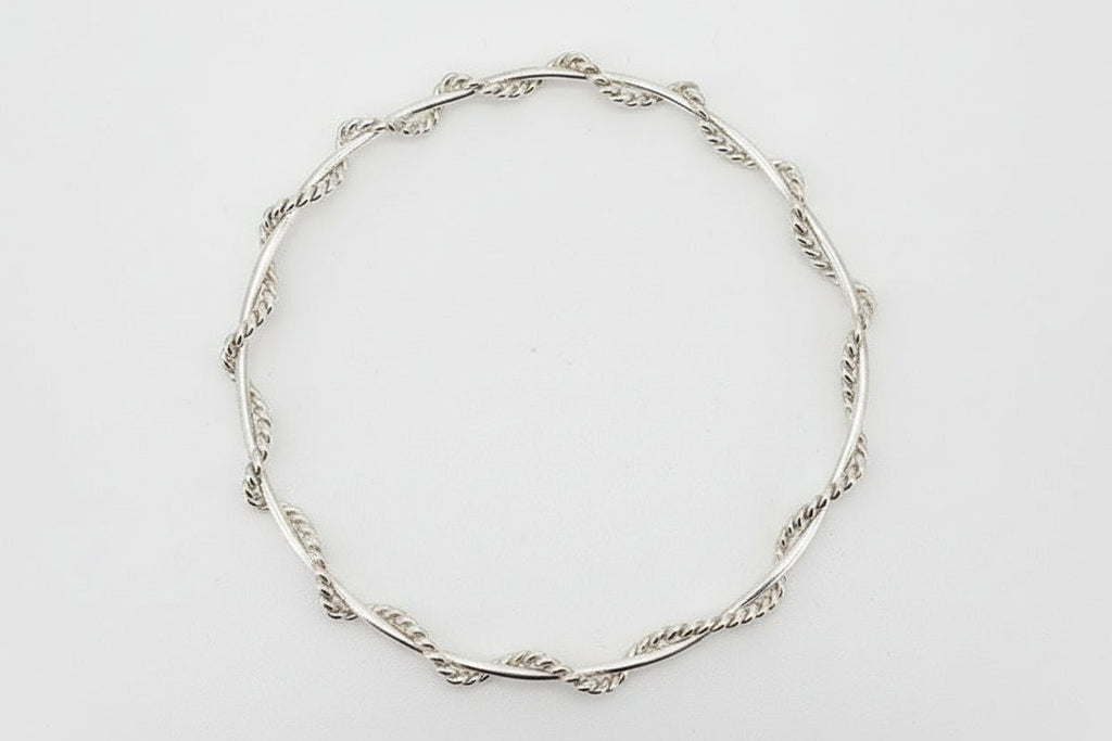 Handmade Sterling Silver Twist Bangle Australian Made