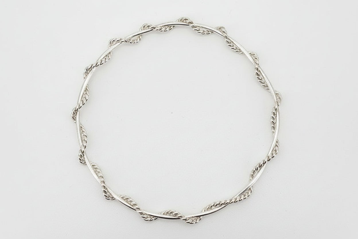 Handmade Sterling Silver Twist Bangle Australian Made