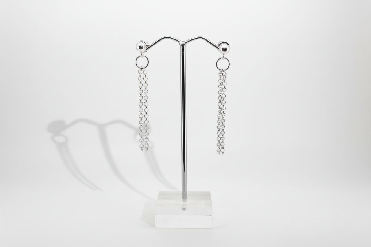Handmade Sterling Silver Rolo Chain Earrings Australian Made