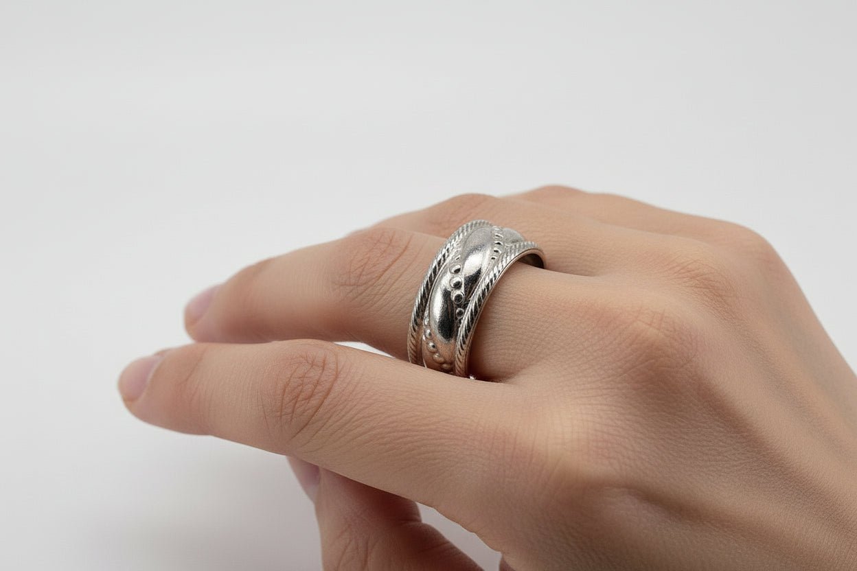 Handmade Sterling Silver Decorative Band Australian Made