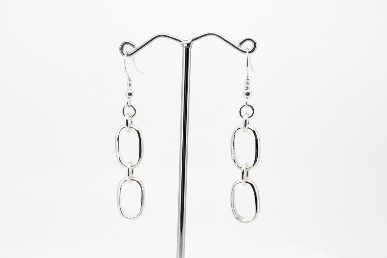 Handmade Sterling Silver Double Loop Earrings Australian Made