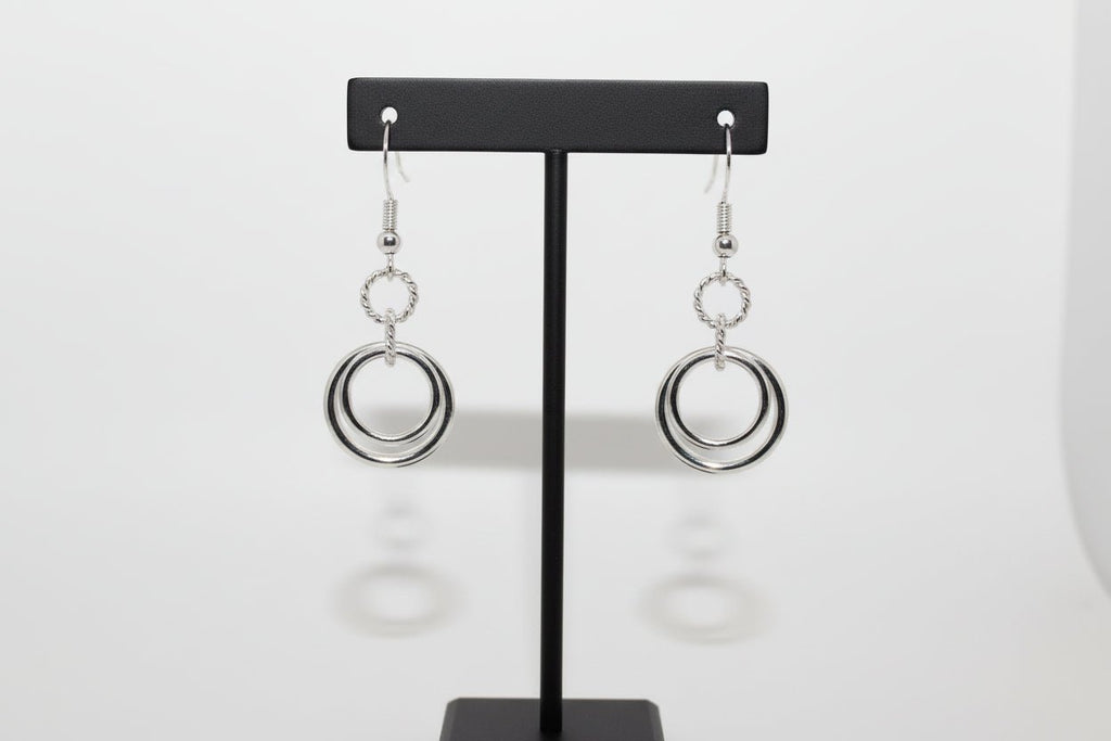 Handmade Sterling Silver Double hoop Earrings Australian Made