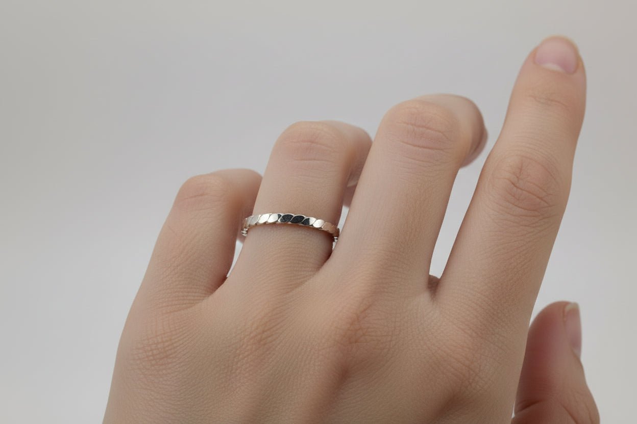 Handmade Sterling Silver Flat Twist Stacker Ring Size U Australian Made
