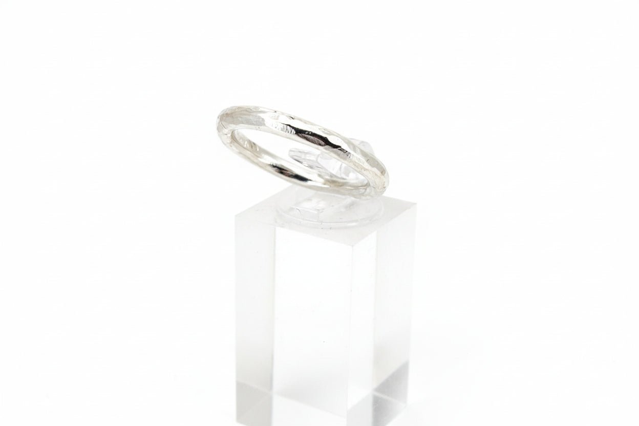 Handmade Sterling Silver Hammered Stacker Ring Australian made
