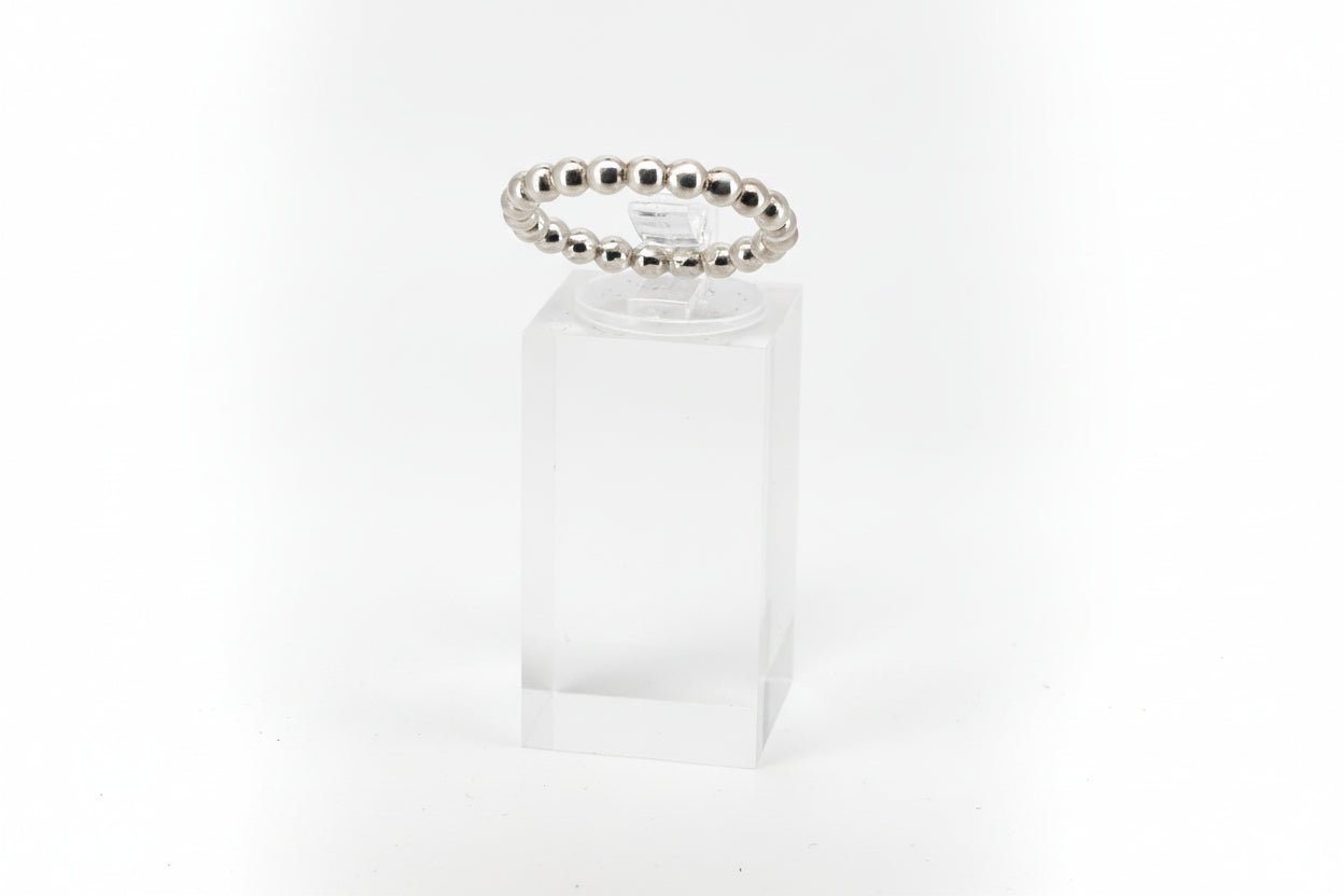 Handmade Sterling Silver Large Pearl Stacker Ring Australian Made