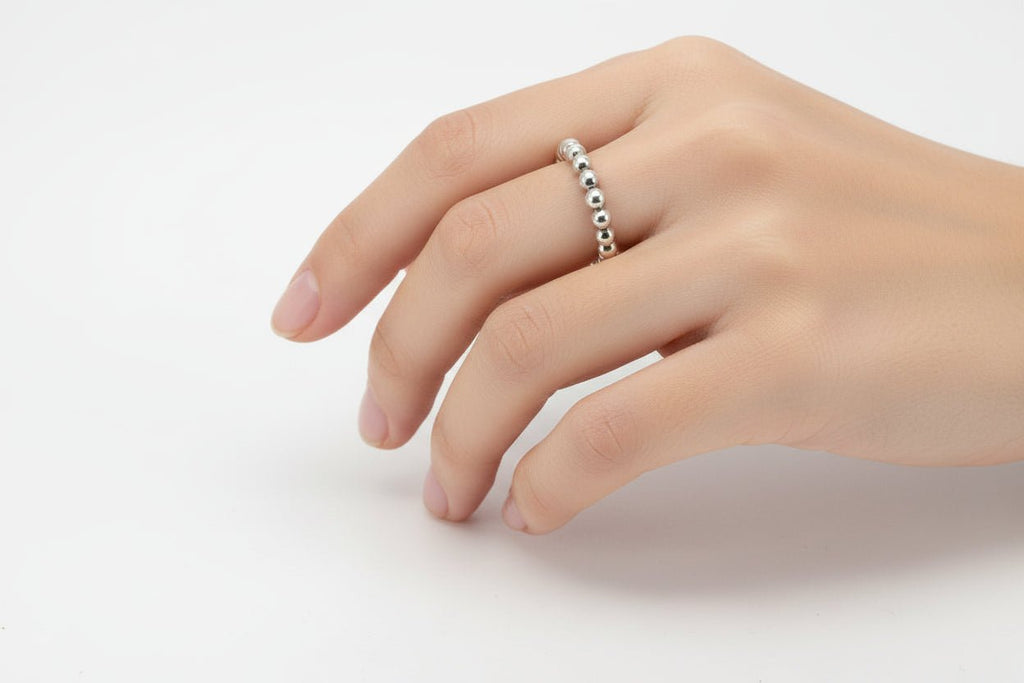 Handmade Sterling Silver Large Pearl Stacker Ring Australian Made