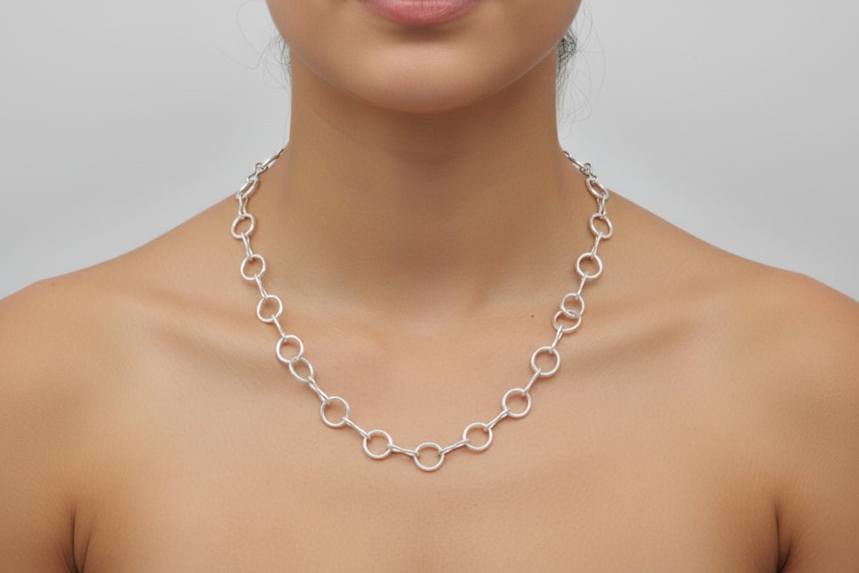 Handmade Sterling Silver O Ring Necklace Australian Made