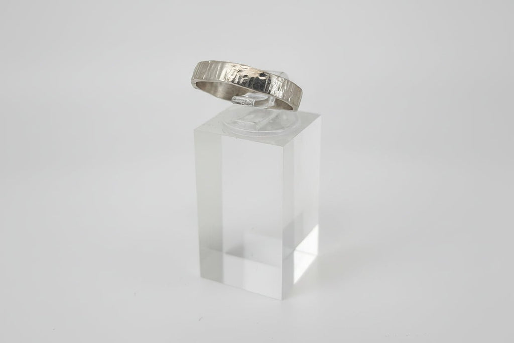 Handmade Sterling Silver Planished Stacker Ring Australian Made