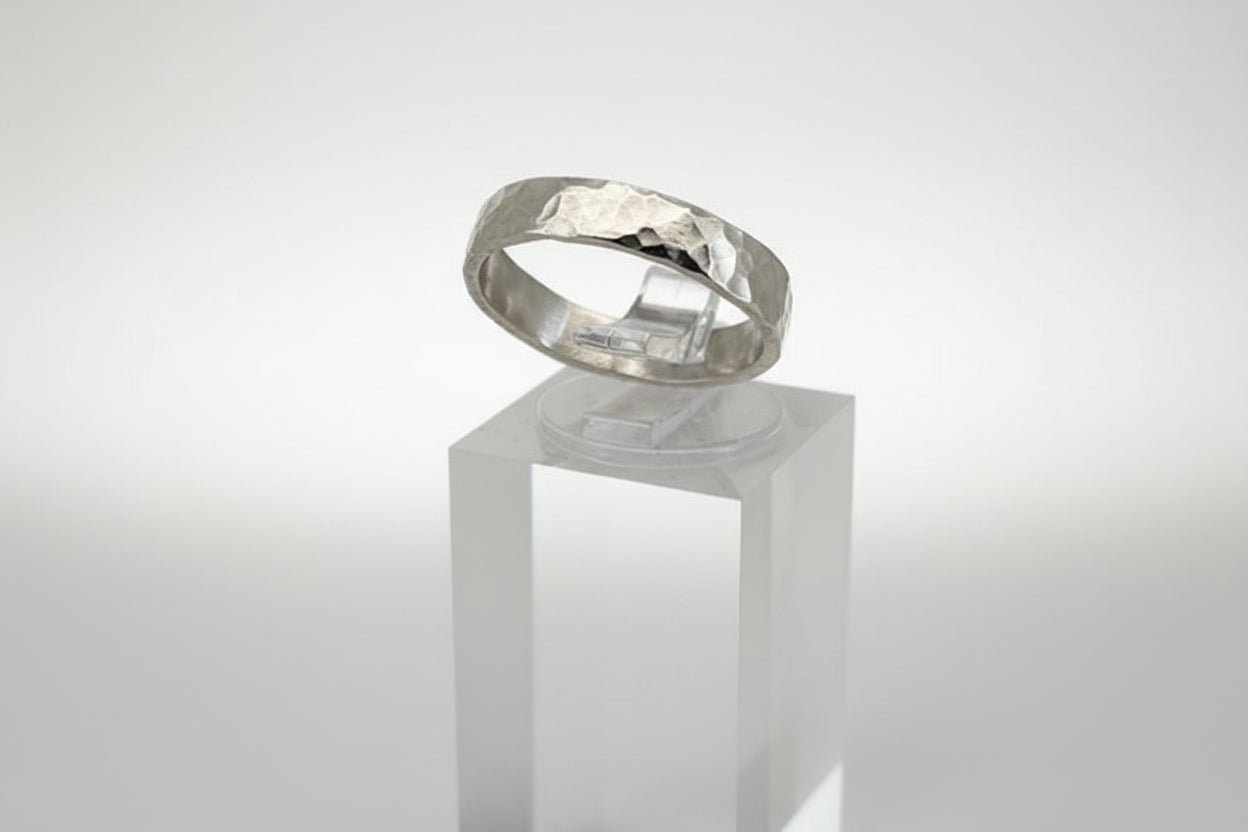 Handmade Sterling Silver Hammered Stacker Ring Medium Australian Made