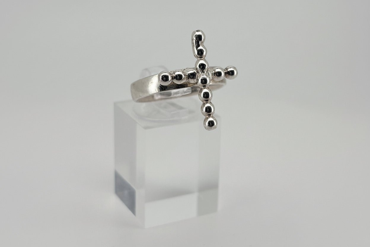 Handmade Sterling Silver Ring with Pearl wire centre design Australian Made
