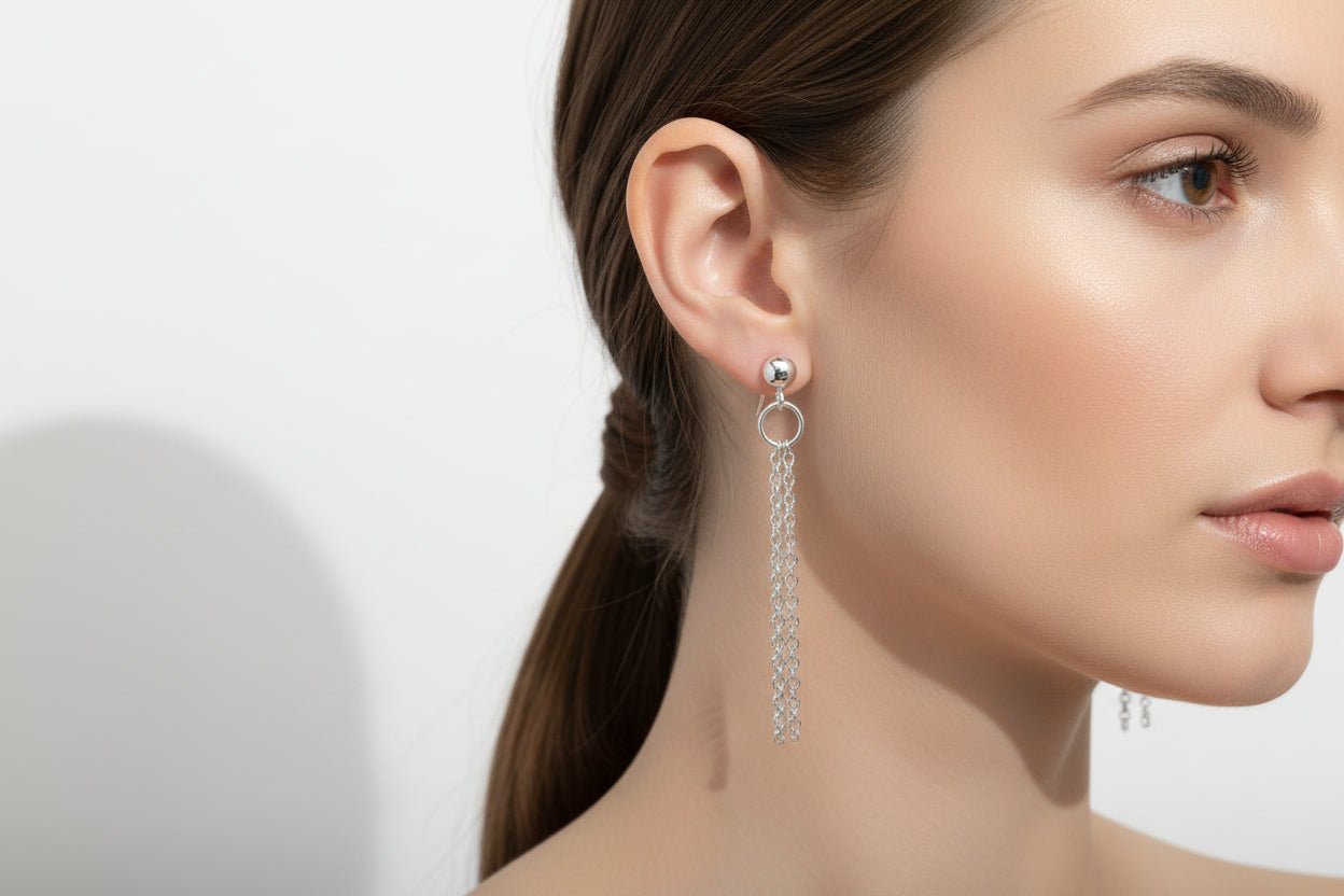 Handmade Sterling Silver Rolo Chain Earrings Australian Made