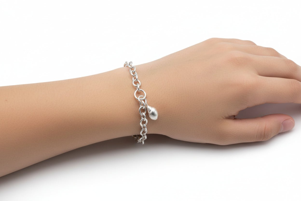 Handmade Sterling Silver Seashell Charm Bracelet Australian Made