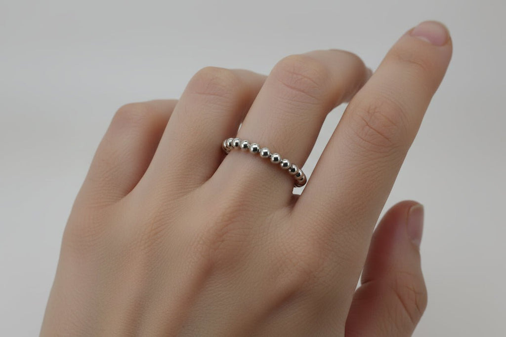 Handmade Sterling Silver Small Pearl Stacker Ring Australian Made