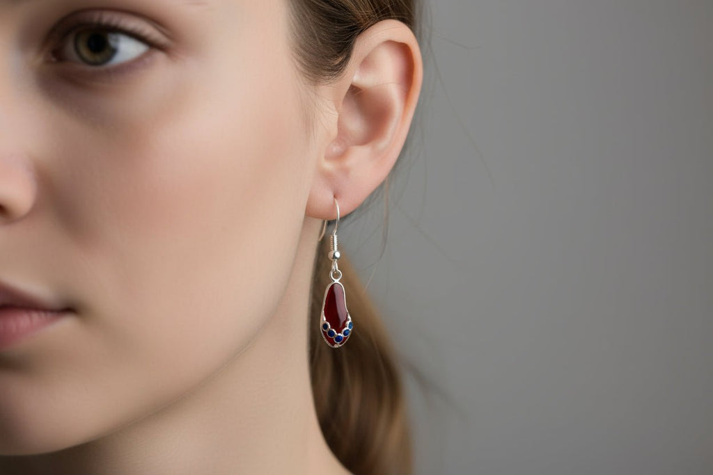 Handmade Sterling Silver Thong Earrings Australian Made