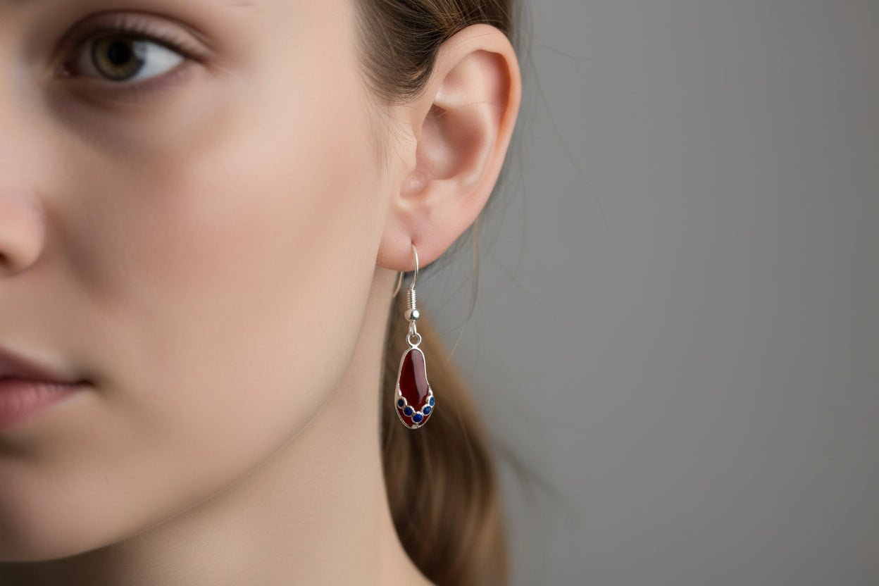 Handmade Sterling Silver Thong Earrings Australian Made