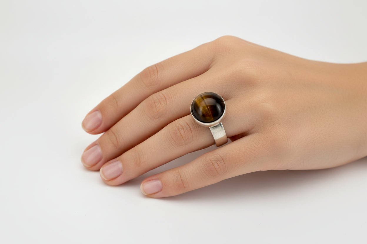 Handmade Sterling Silver Tiger Eye Ring Australian Made