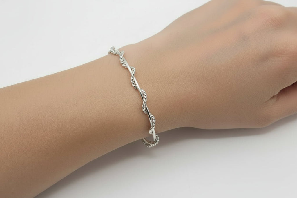Handmade Sterling Silver Twist Bangle Australian Made