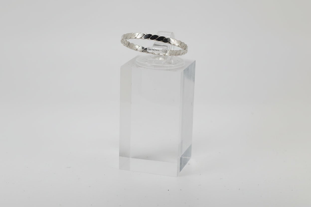 Handmade Sterling Silver Flat Twist Stacker Ring Size P¼ Australian Made