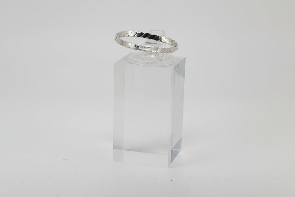 Handmade Sterling Silver Flat Twist Stacker Ring Size U Australian Made