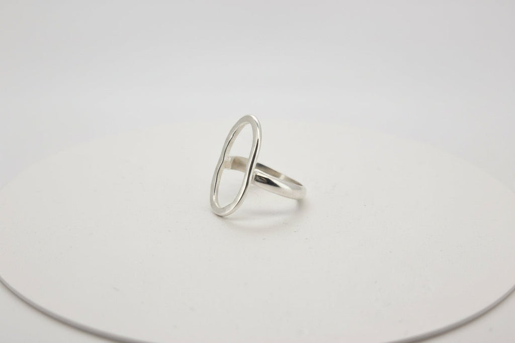 Handmade hammered oval ring sterling silver australian made