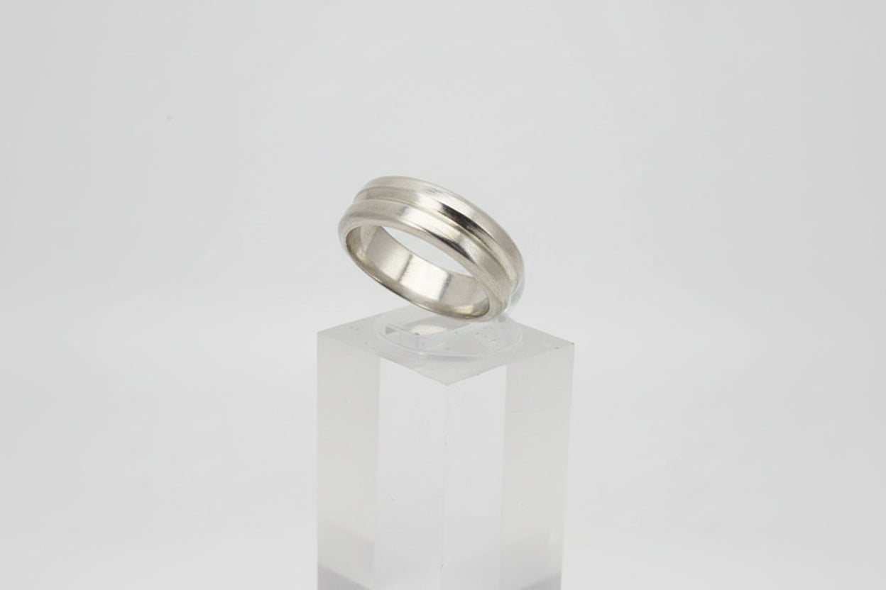 Sterling Silver Double Half Round Stacker Ring