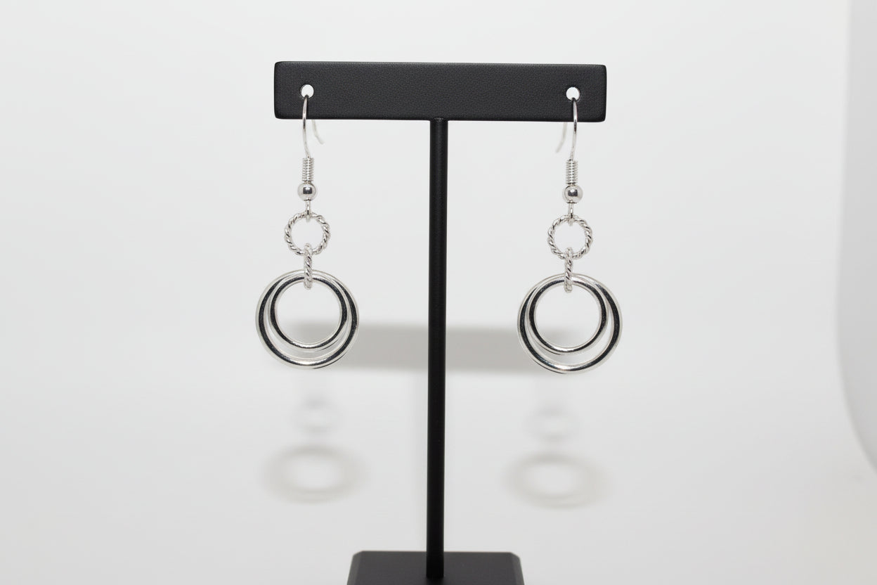 Sterling Silver Double hoop Earrings