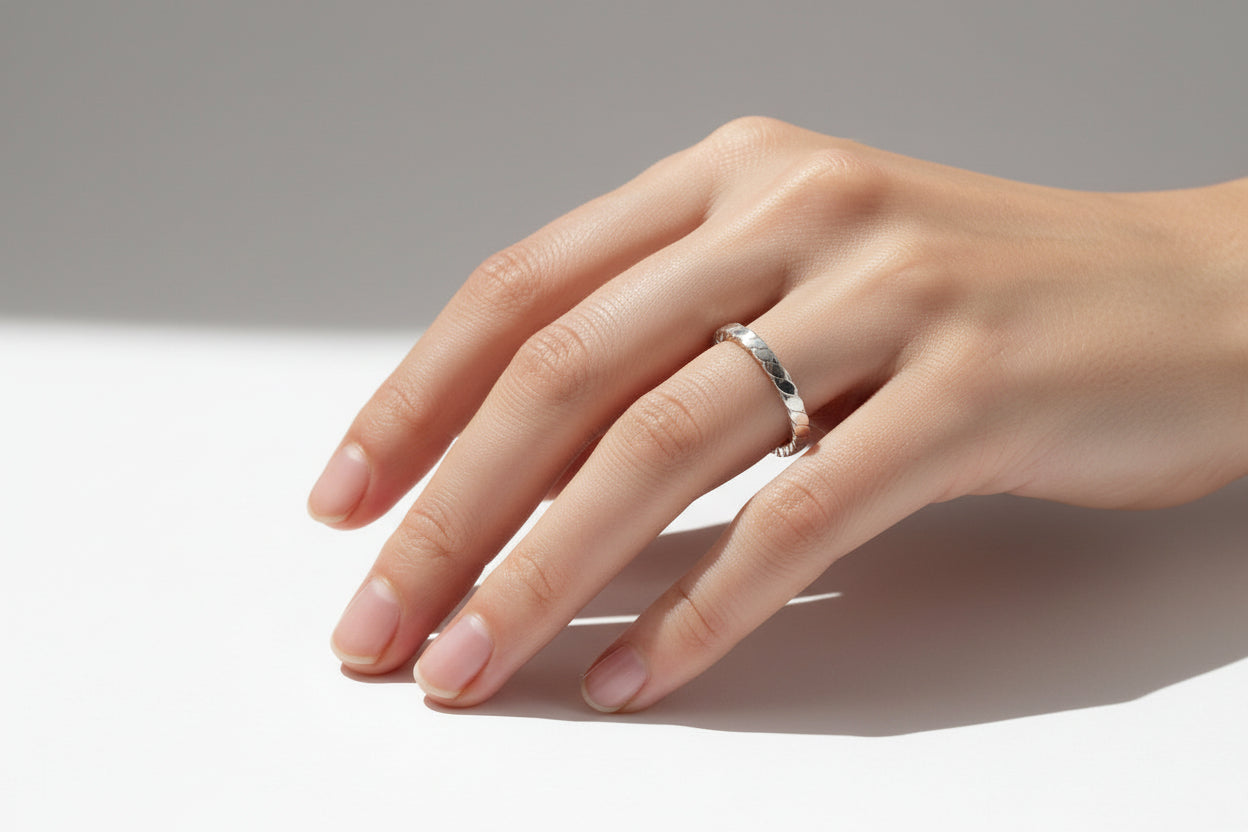 Handmade Sterling Silver Flat Twist Stacker Ring Perth Fremantle Artisan