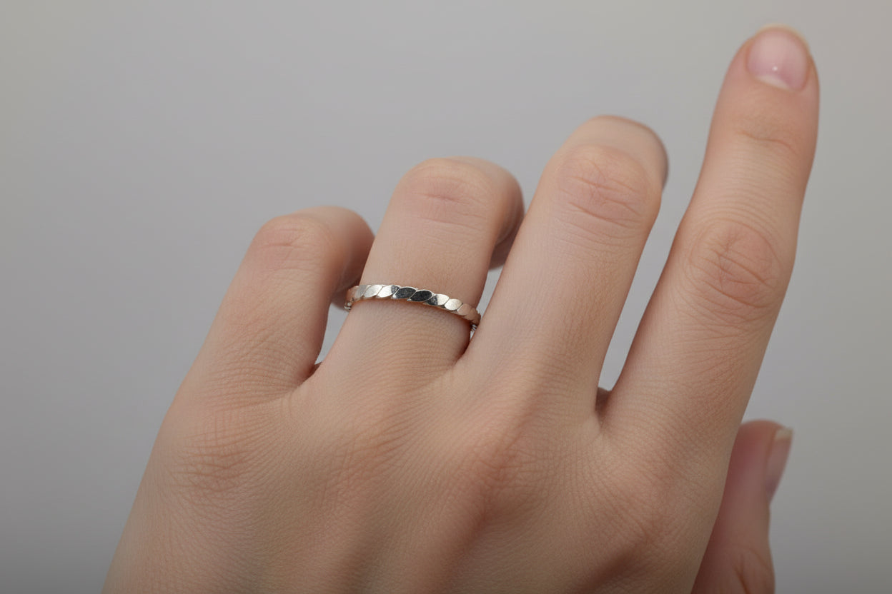 Handmade Sterling Silver Flat Twist Stacker Ring Perth Fremantle Artisan