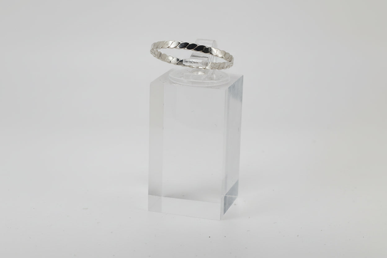 Sterling Silver Flat Twist Stacker Ring