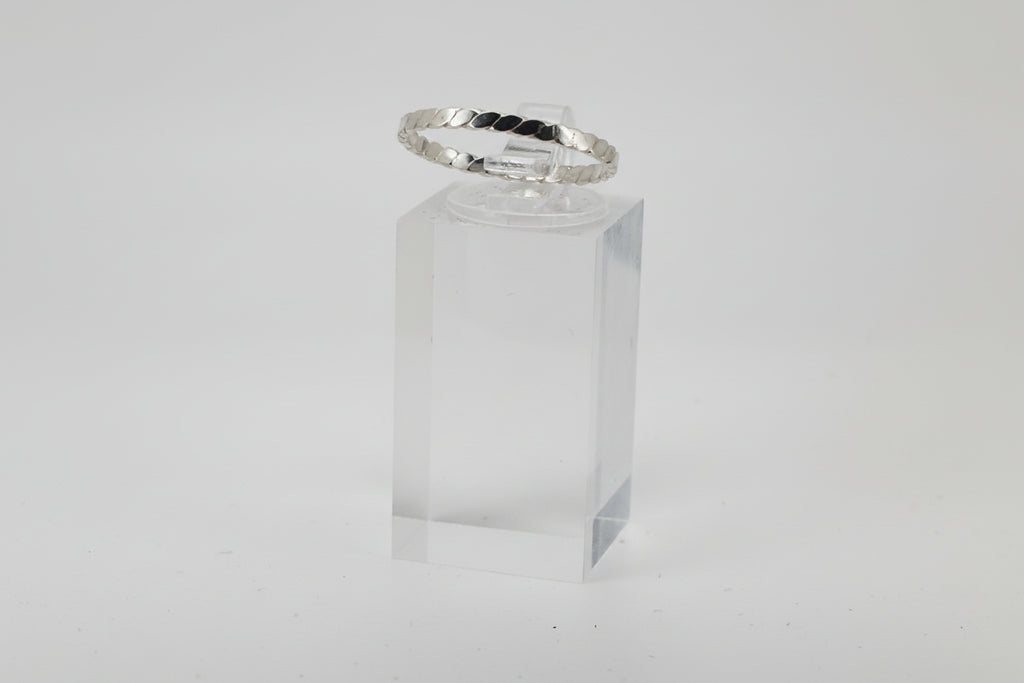 Sterling Silver Flat Twist Stacker Ring