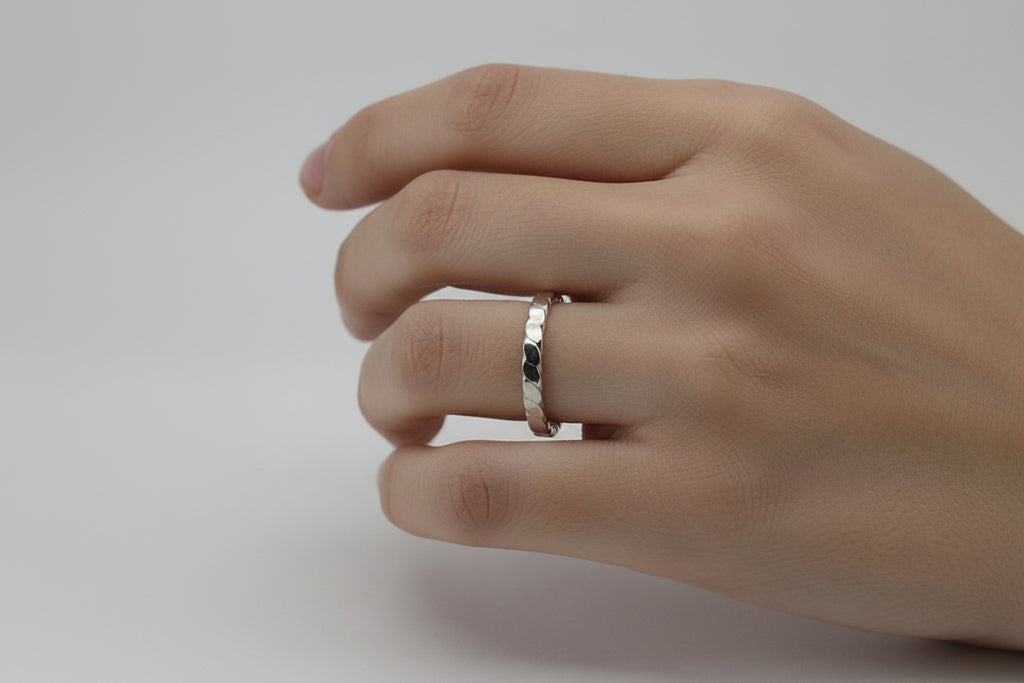 Handmade Sterling Silver Flat Twist Stacker Ring Perth Fremantle Artisan