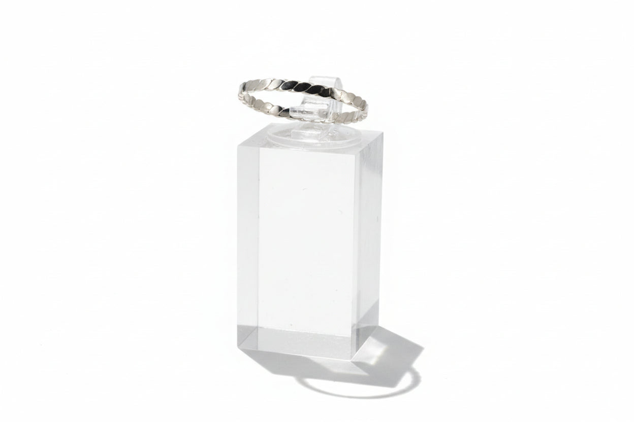 Sterling Silver Flat Twist Stacker Ring