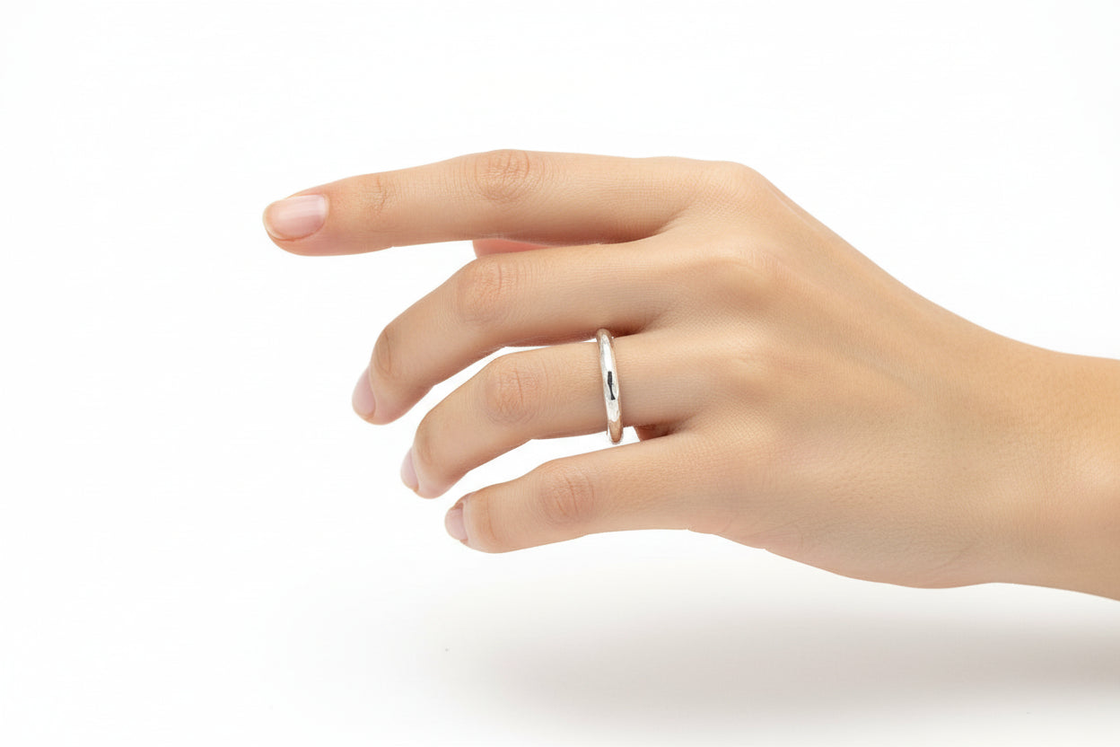 Handmade Sterling Silver Hammered Stacker Ring Perth Fremantle Artisan