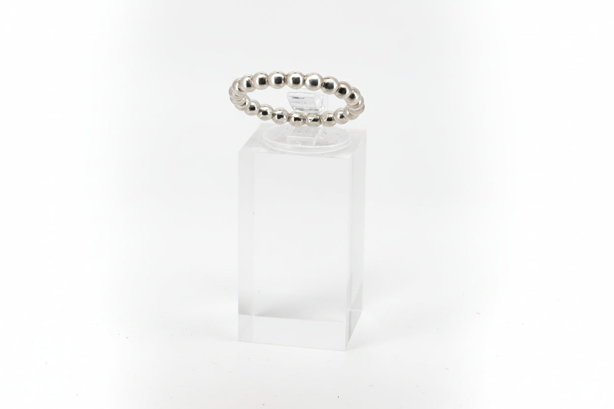 Sterling Silver Large Pearl Stacker Ring