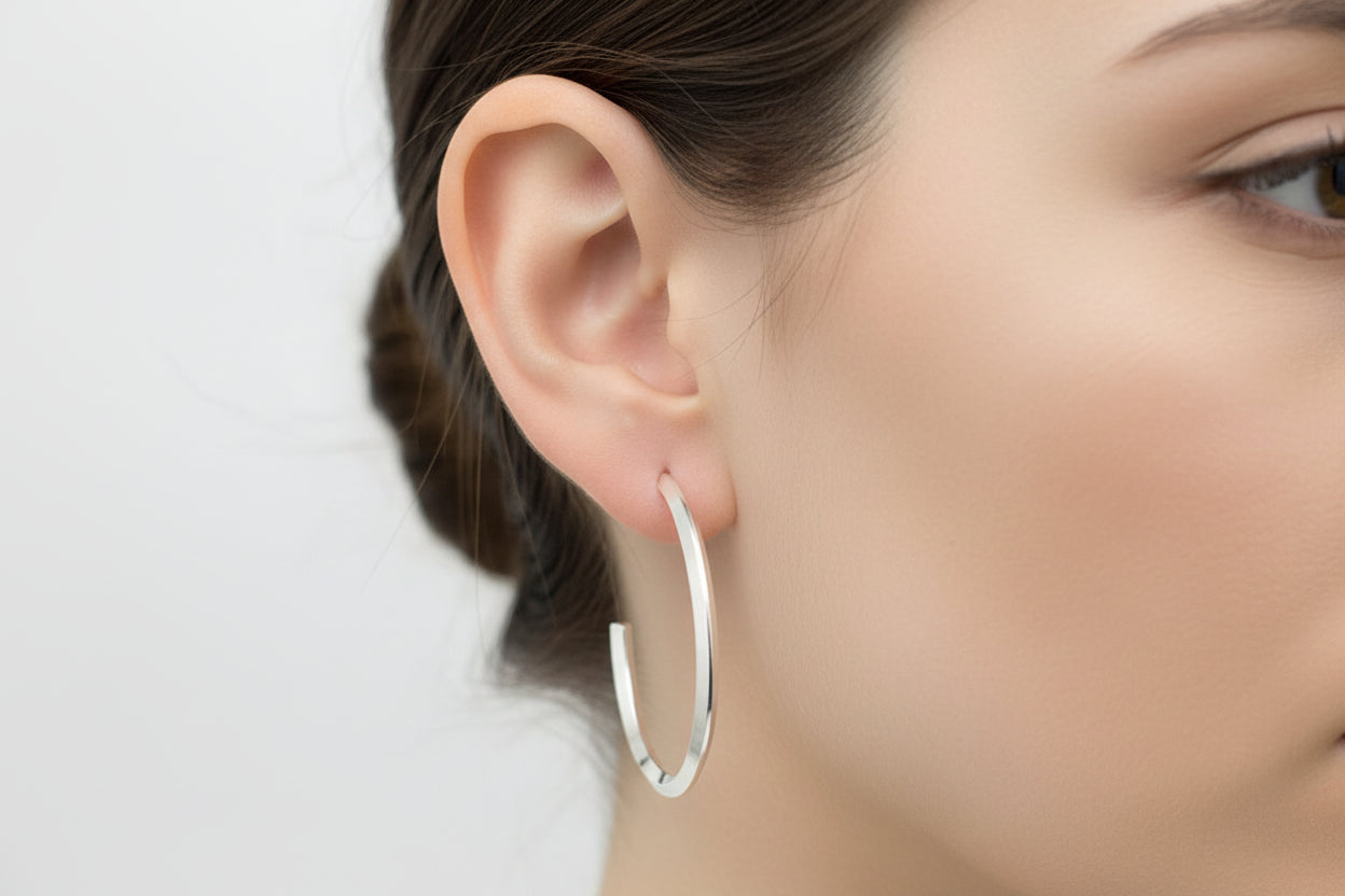 Handmade Sterling Silver Open Hoop Earrings Perth Fremantle Artisan