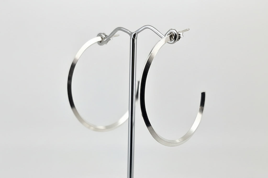 Sterling Silver Open Hoop Earrings