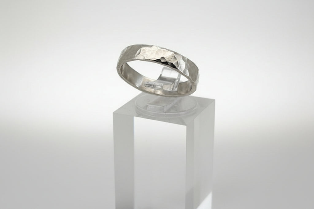 Sterling Silver Hammered Stacker Ring Medium