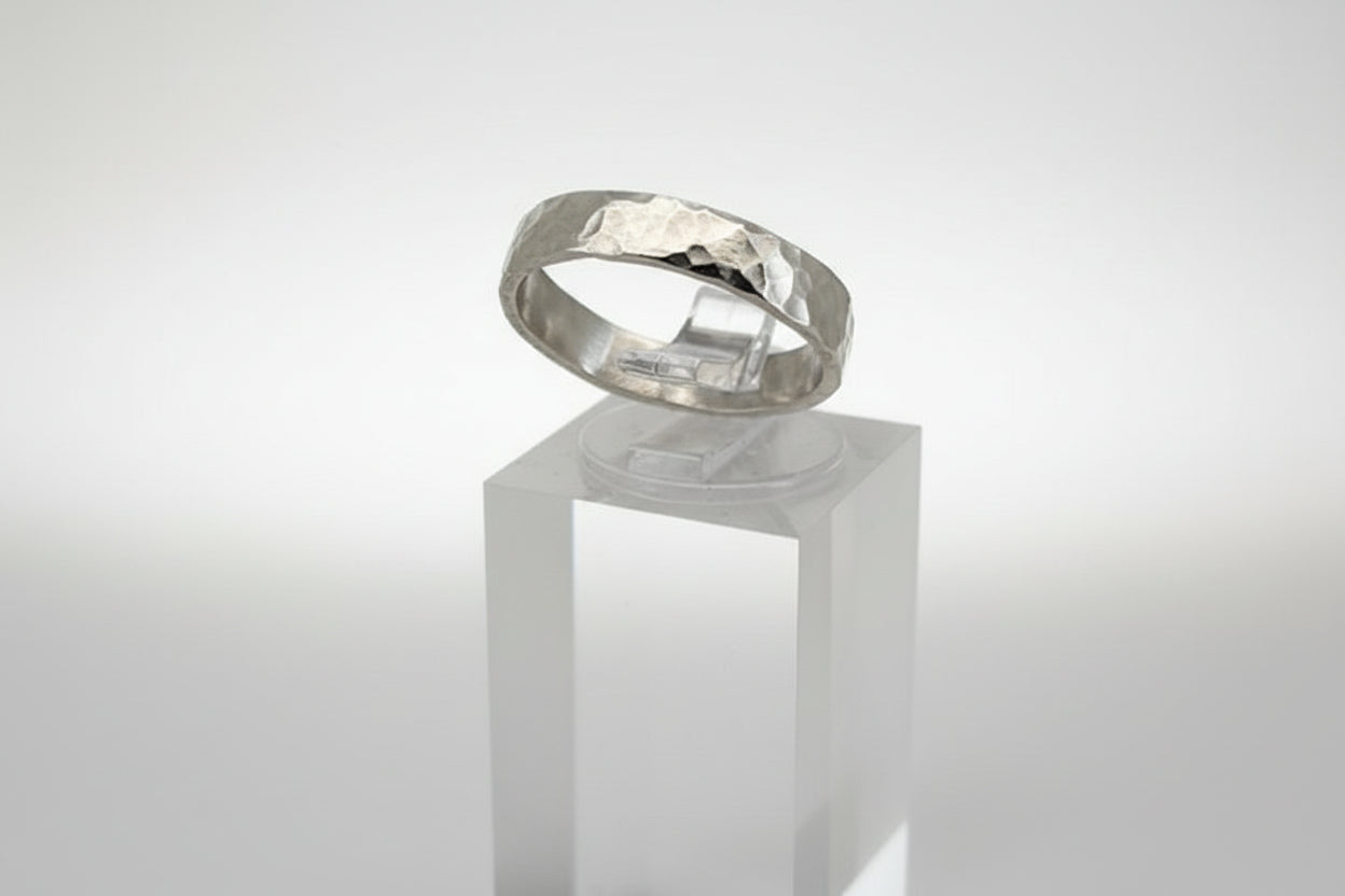 Sterling Silver Hammered Stacker Ring Medium