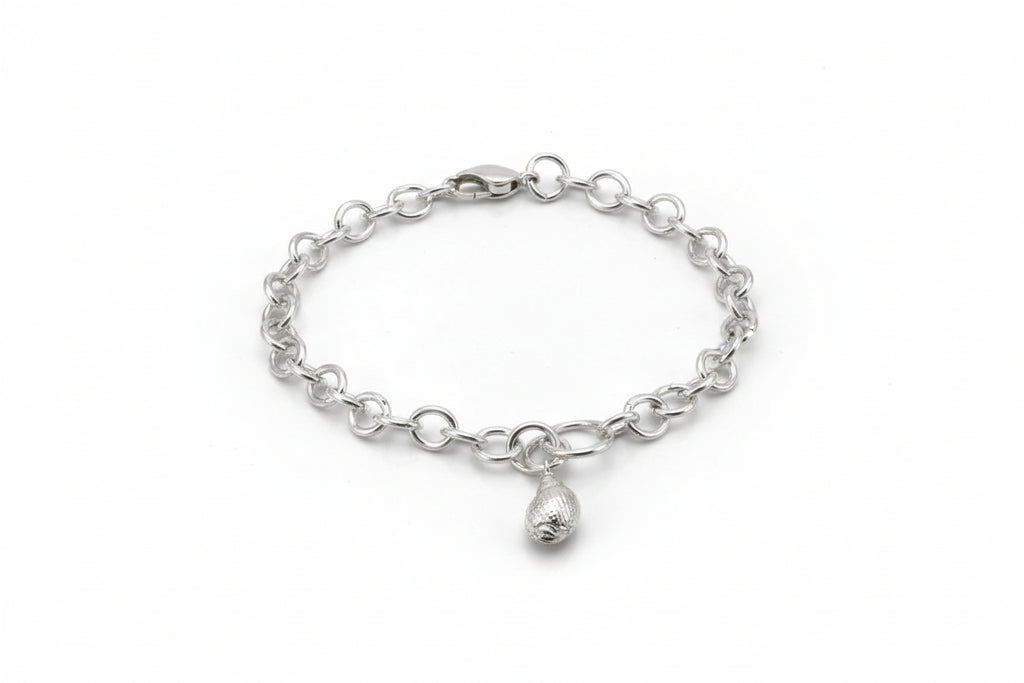 Sterling Silver Seashell Charm Bracelet (Small 17cm)