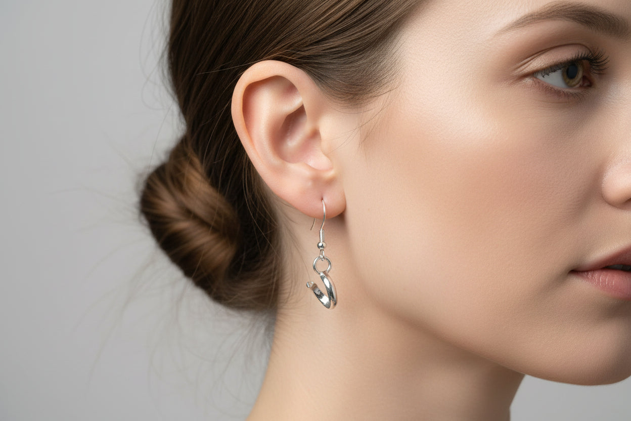 Handmade Sterling Silver Semi Twist Earrings Perth Fremantle Artisan