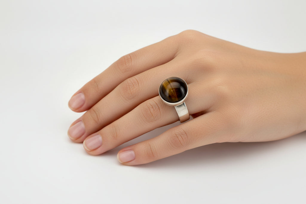 Handmade Sterling Silver Tiger Eye Ring Perth Fremantle Artisan