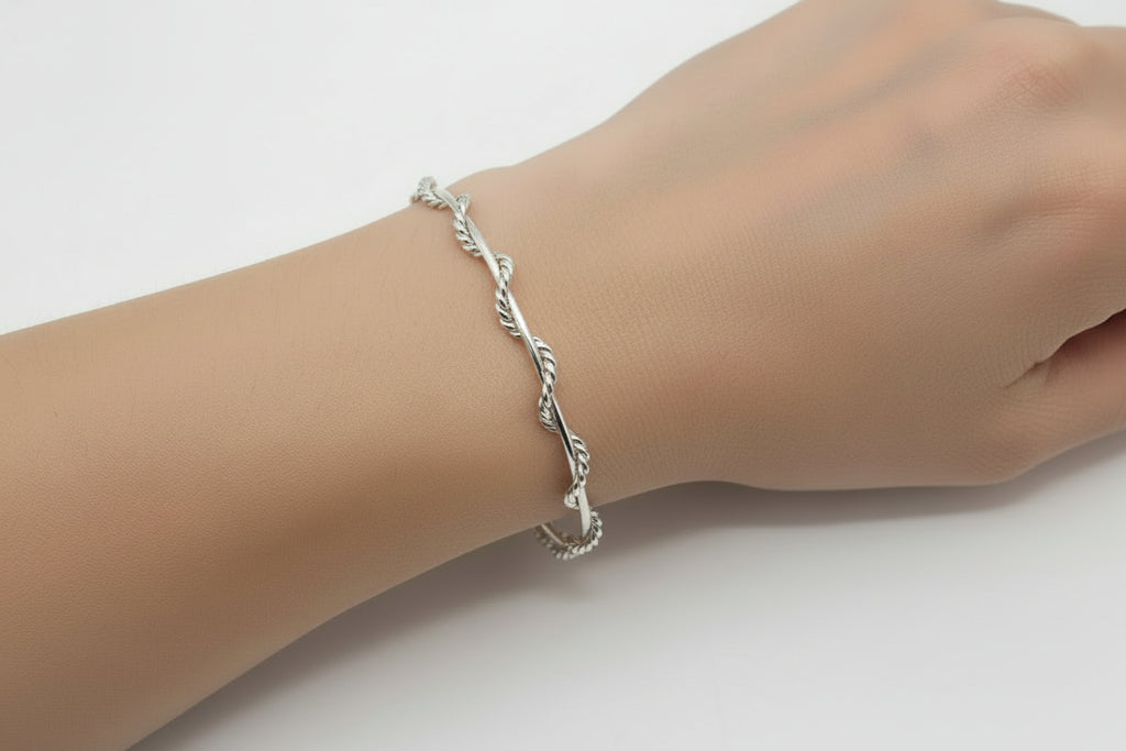Handmade Sterling Silver Twist Bangle Perth Fremantle Artisan