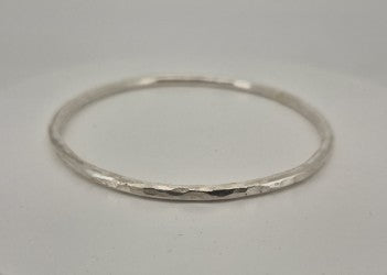 Silver bangle hammered